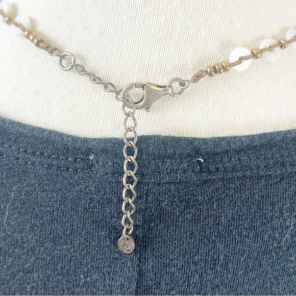 ✨Silpada Vintage-Style Double Strand Necklace-Faux Pearl Discs+Enamel Pendant✨ - Picture 3 of 4